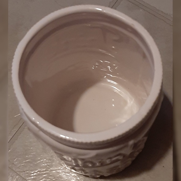 Large Cookie Jar Container - Mason Jar Style White Ceramic - Picture 7 of 11